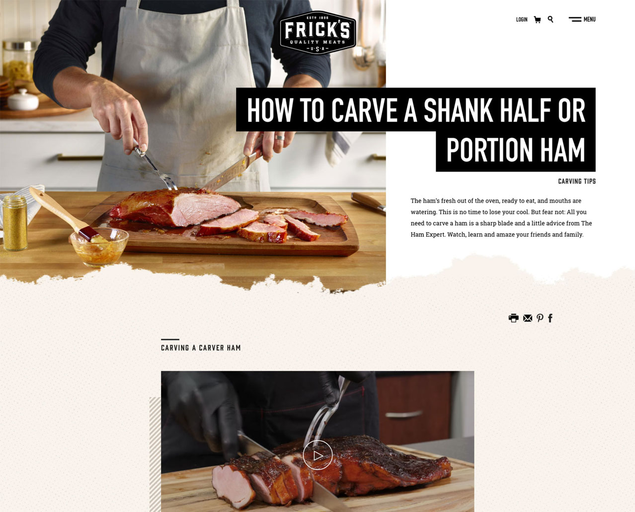 Screenshot of fricksqualitymeats.com homepage