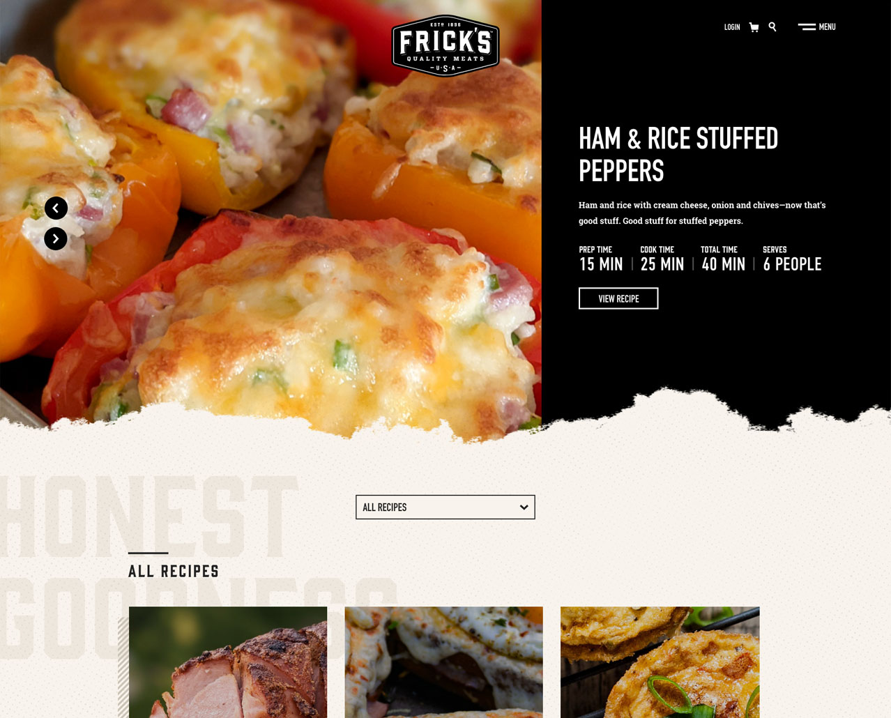 Screenshot of fricksqualitymeats.com recipe page
