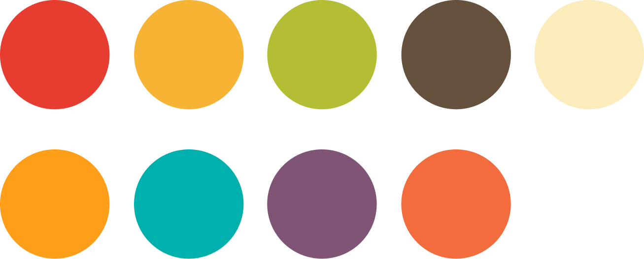 Selected color palette for Mama Lola's brand